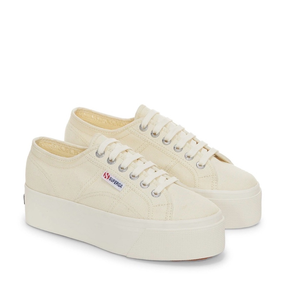 Superga Platform Sneakers in Cream